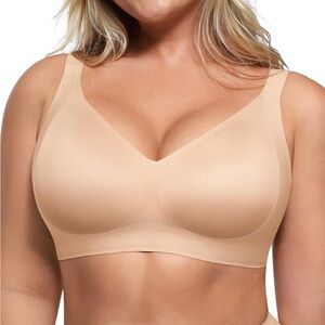 SHAPELLX Beige XL Bra Seamless Comfort No Underwire Minimizer